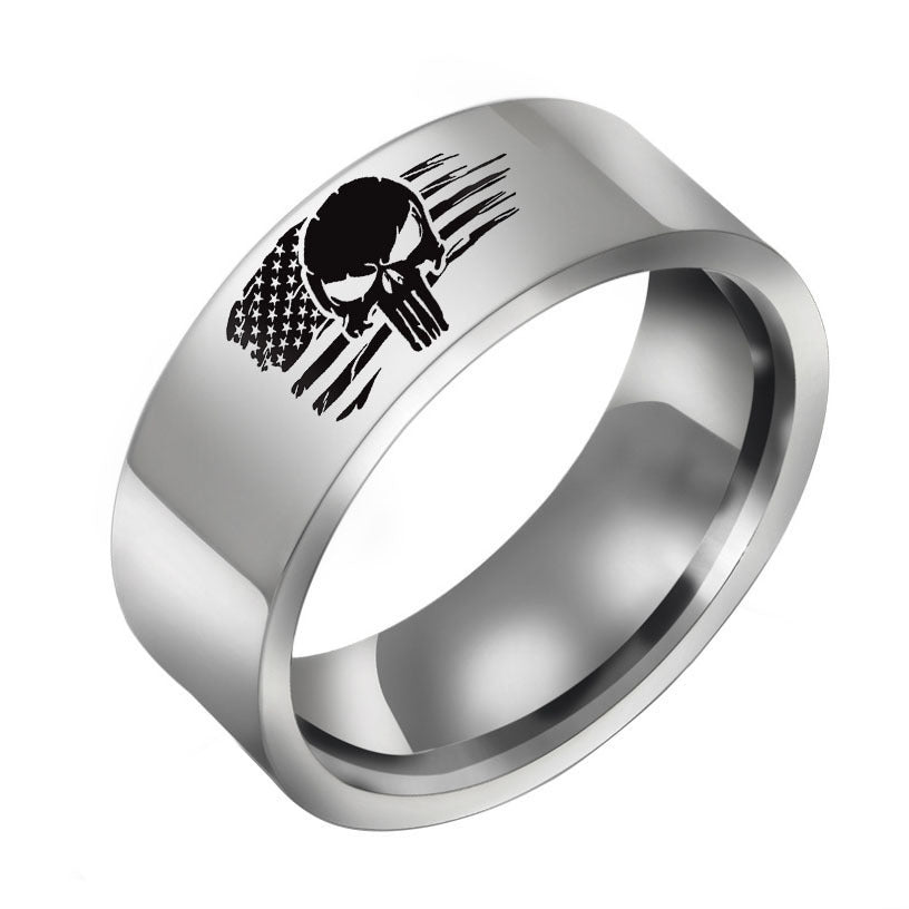 Skull Flag Stainless Steel Ring