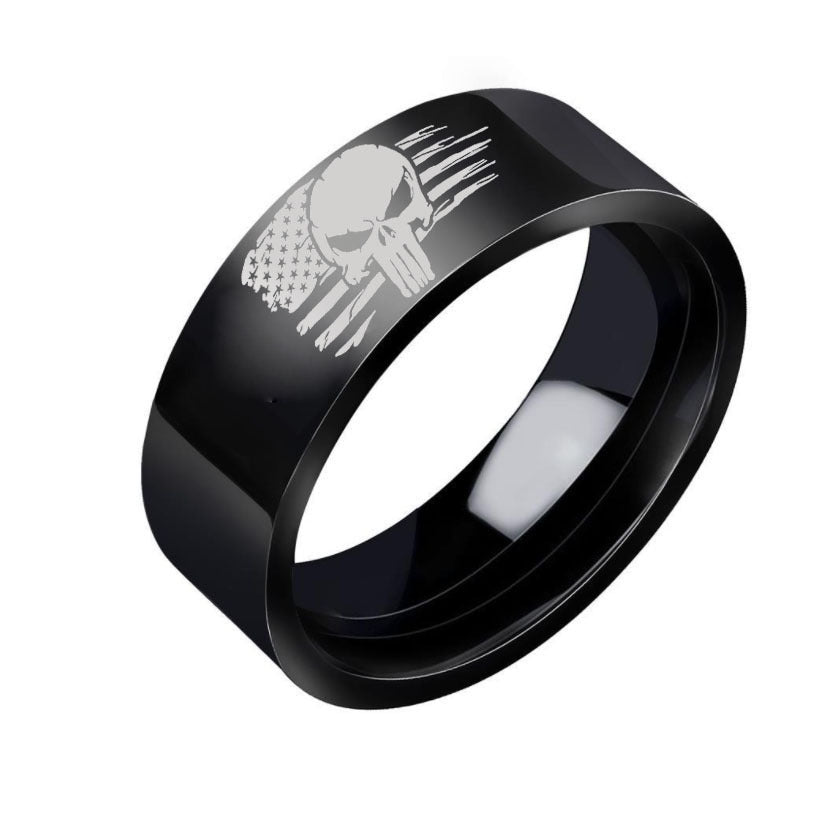 Skull Flag Stainless Steel Ring