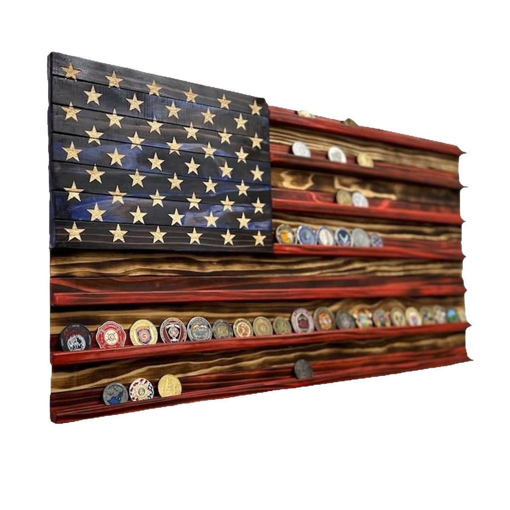 Wooden American Flag Display Ornament