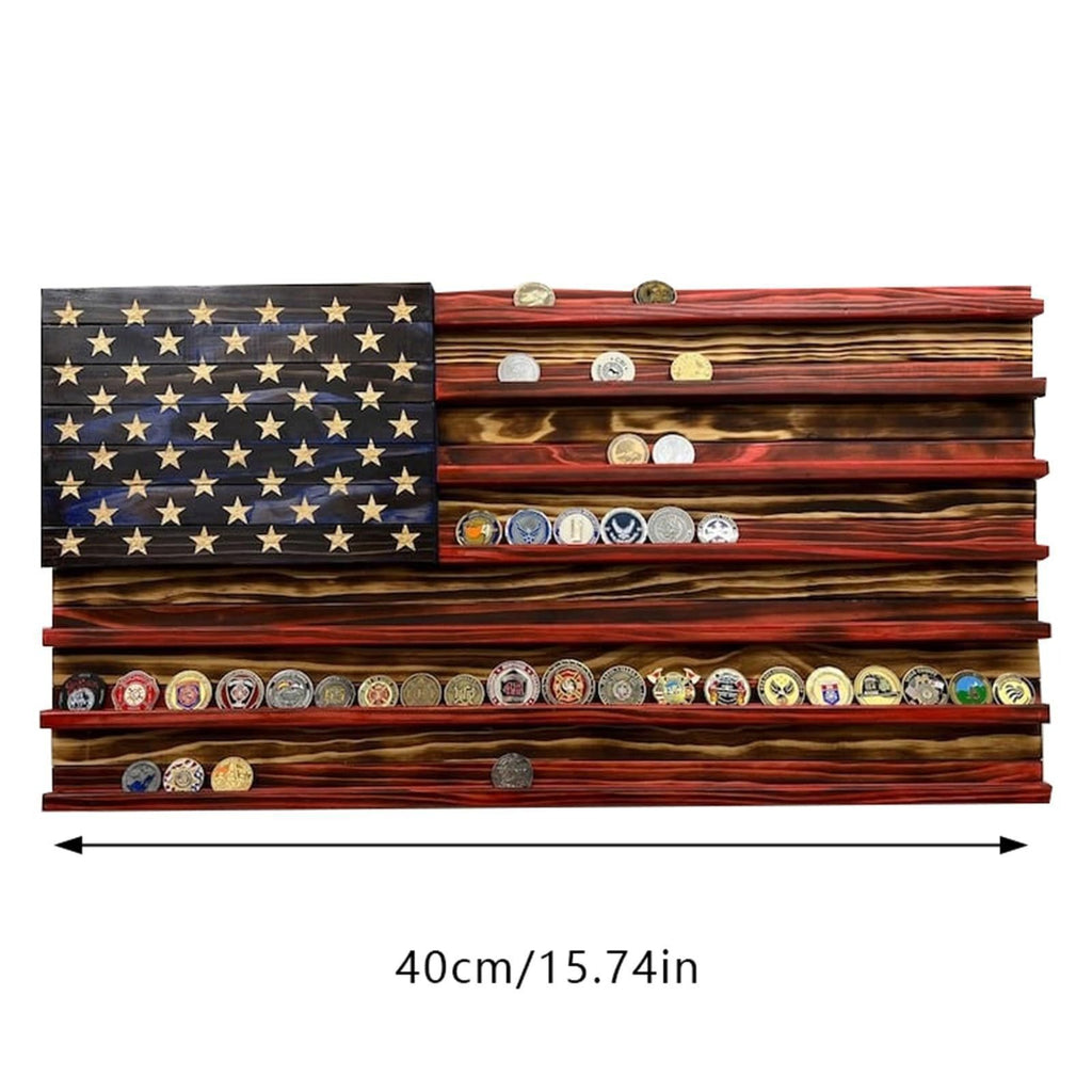 Wooden American Flag Display Ornament